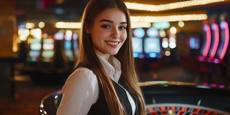 Live dealer managing Domino QQ table on opal slot platform